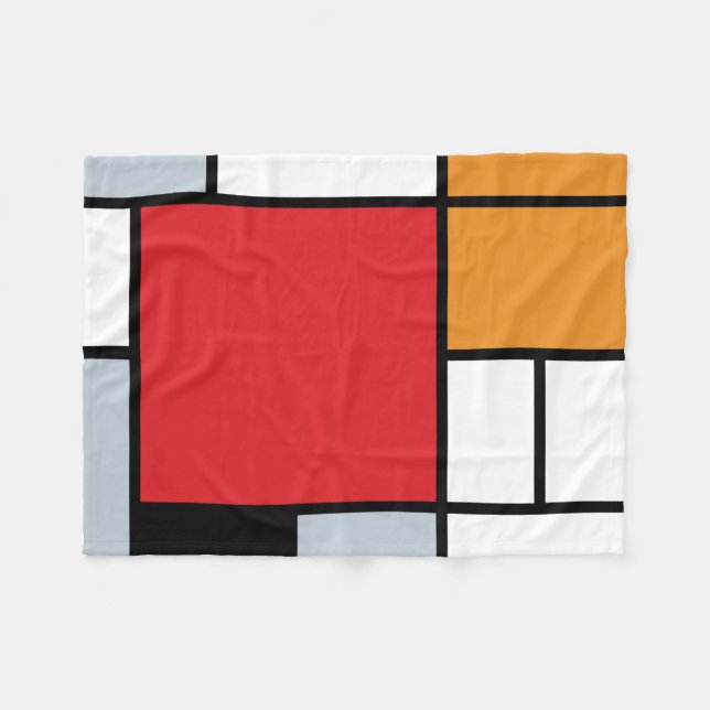 Manta Polar Piet Mondrian - Composición con gran plano rojo (Frente (Horizontal))