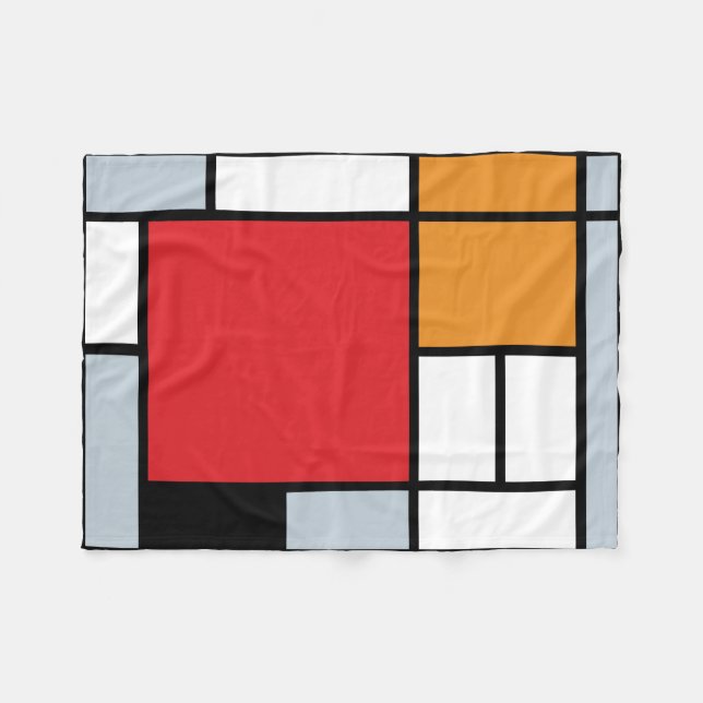 Manta Polar Piet Mondrian - Composición con gran plano rojo (Frente (Horizontal))