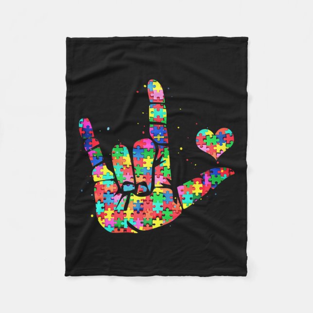 Manta Polar Piezas de rompecabezas del lenguaje del Rótulo de  (Anverso)