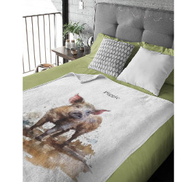 Manta Polar Piglet lúdico, personalizado