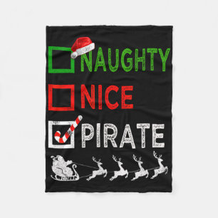 Manta Polar Pijamas divertidos de pirata navideño travieso bue
