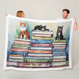 Manta Polar Pila de acuarela pintada de libros de lectura