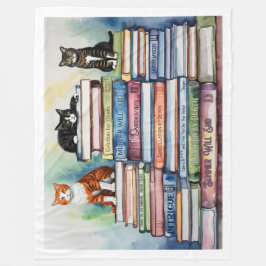 Manta Polar Pila de acuarela pintada de libros de lectura
