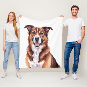 Manta Polar Pilar retrato de Mascota personalizado - Lujuria d
