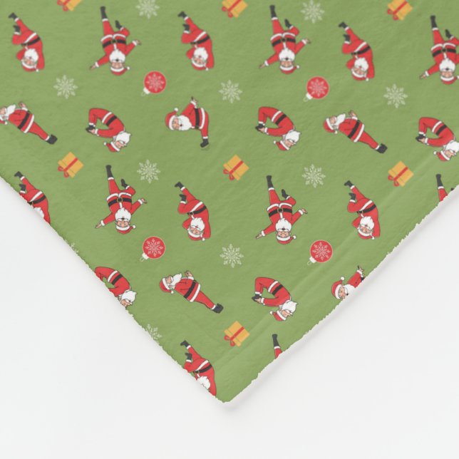 Manta Polar Pilates Santa Seamless Christmas Patterns (Esquina)