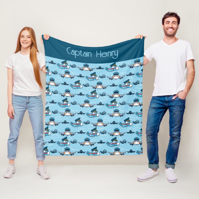 Manta Polar Piloto De Avión De Cute Volando (In situ)