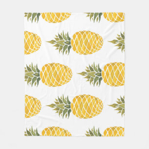 Manta Polar Piñas Pintadas A Mano: Acuarela Seamless.