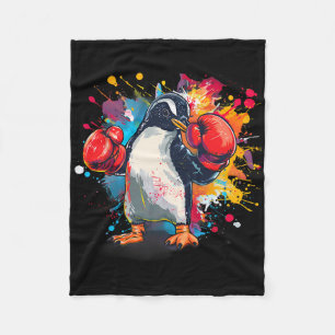 Manta Polar Pingüino Boxeador Con Guantes De Boxeo Kickboxing