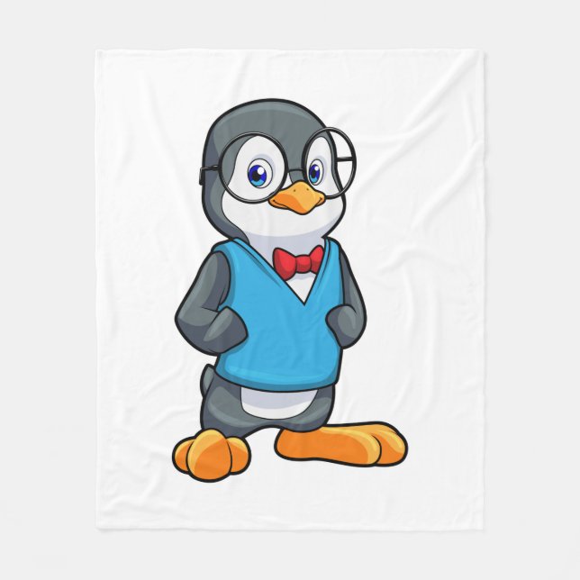 Manta Polar Pingüino como nervioso con gafas (Anverso)