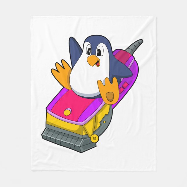 Manta Polar Pingüino como peluquero con Razor (Anverso)