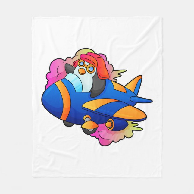 Manta Polar Pingüino como piloto con avión (Anverso)
