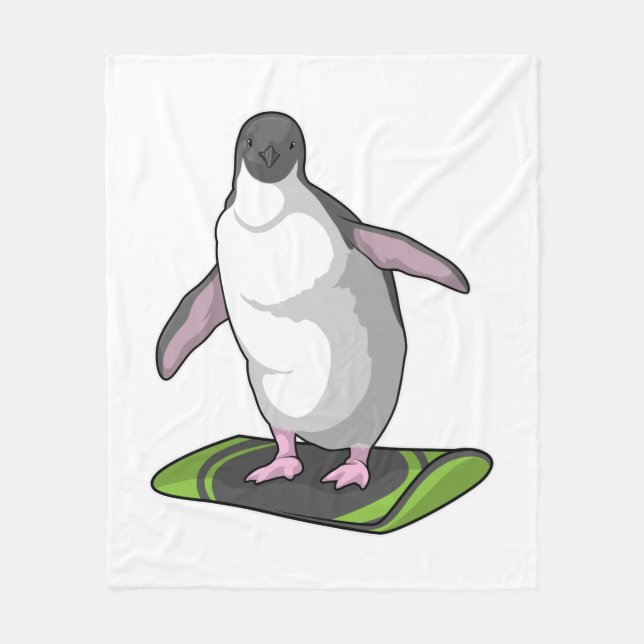 Manta Polar Pingüino como snowboard (Anverso)