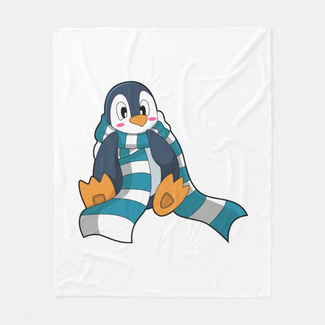 Manta Polar Pingüino con bufanda (Anverso)