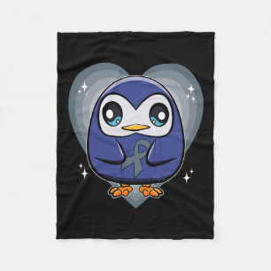 Manta Polar Pingüino Con Cinta De Cinta Conciencia Sobre La Di