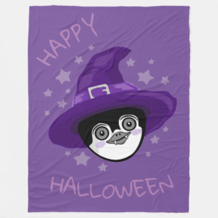 Manta Polar Pingüino de Halloween brujo