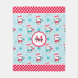 Manta Polar Pingüino de Invierno de los Niños Navidades