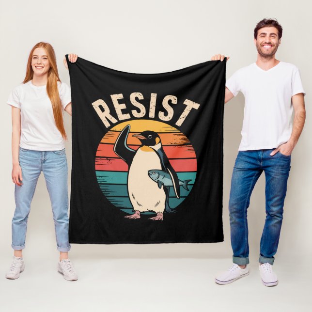 Manta Polar Pingüino Divertido Resiste Protesta Contra Arancel (In situ)