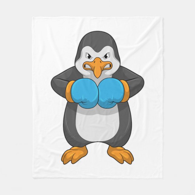 Manta Polar Pingüino en boxeo con guantes de boxeo (Anverso)