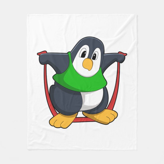 Manta Polar Pingüino en Gimnasio con cuerda para saltar.PNG (Anverso)
