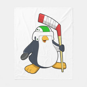 Manta Polar Pingüino en hockey sobre hielo con bastón de hocke