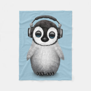 Manta Polar Pingüino lindo adaptable DJ del bebé con los
