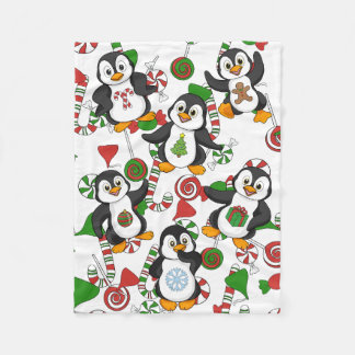 Manta Polar Pingüino navidad