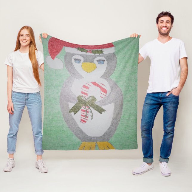 Manta Polar Pingüino Navidades (In situ)