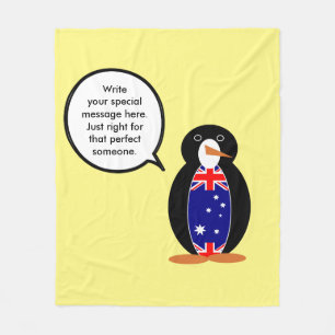 Manta Polar Pingüino parlante australiano personalizado