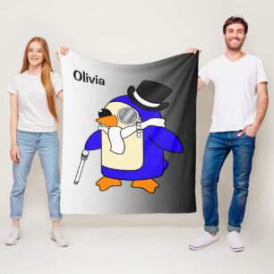 Manta Polar Pingüino personalizado y blanco