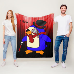 Manta Polar Pingüino personalizado y negro