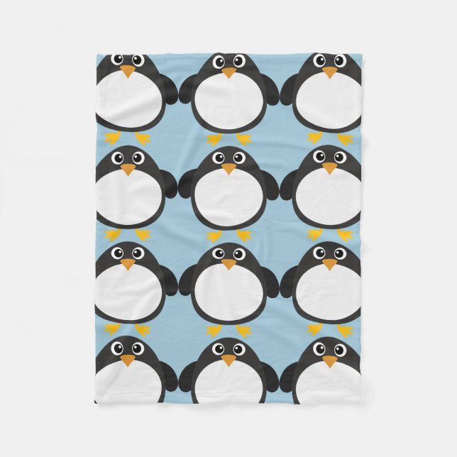Manta Polar Pingüino rechoncho personalizado (Anverso)
