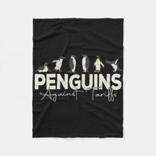 Manta Polar Pingüinos contra aranceles Gracioso Retro Animal r