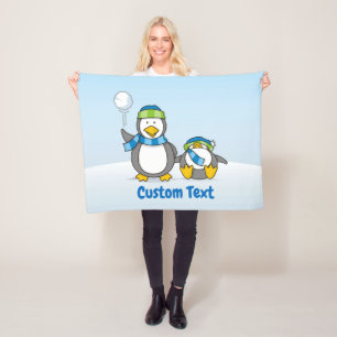 Manta Polar Pingüinos de Snowballing frazada