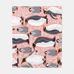 Manta Polar Pingüinos emperadores, costillas, estampado decora