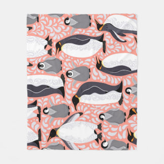 Manta Polar Pingüinos emperadores, costillas, estampado decora