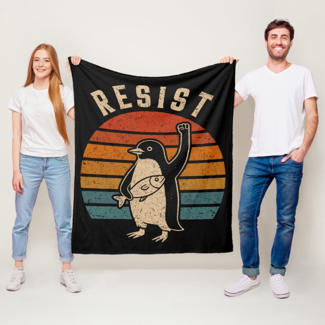 Manta Polar Pingüinos resistentes protestan contra aranceles (In situ)