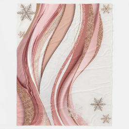 Manta Polar Pink and Gold Abstract Glitter Waves Blanket