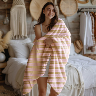 Manta Polar Pink and gold stripes pattern