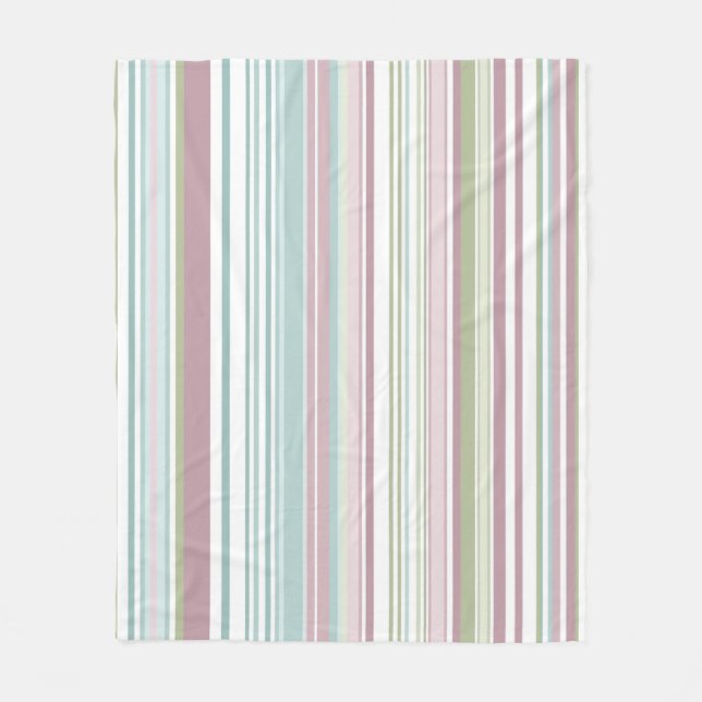 Manta Polar Pink, Aqua, mint, spring rain and mauve stripes (Anverso)
