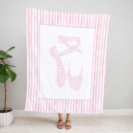 Manta Polar Pink Ballet Pointe Shoe Typography 