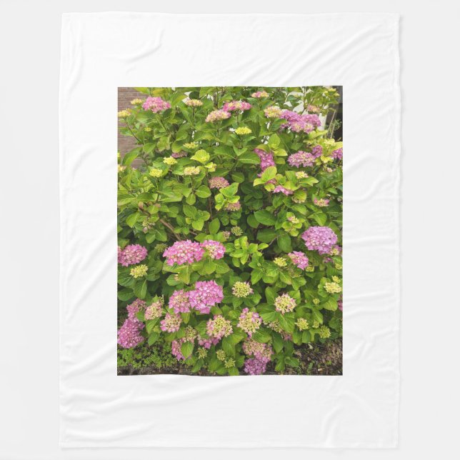 Manta Polar Pink Blossom Garden Throw Blanket (Anverso)