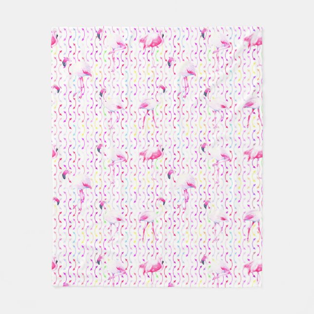 Manta Polar Pink Flamingo Pattern Blanket (Anverso)