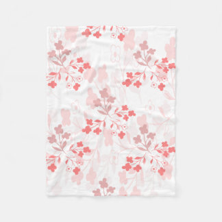 Manta Polar Pink floral blanket