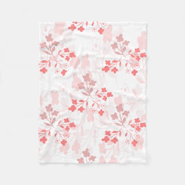 Manta Polar Pink floral blanket (Anverso)