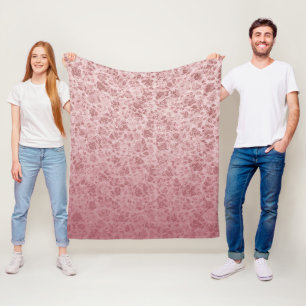 Manta Polar Pink flowers degraded