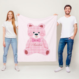Manta Polar Pink Gingham Teddy