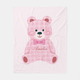 Manta Polar Pink Gingham Teddy