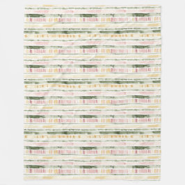 Manta Polar Pink Green Cream Stripes Birthday