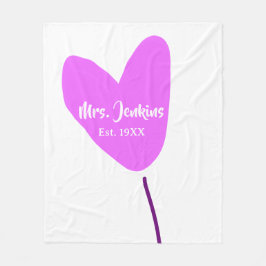 Manta Polar Pink heart balloon Mrs add name est. Add year love