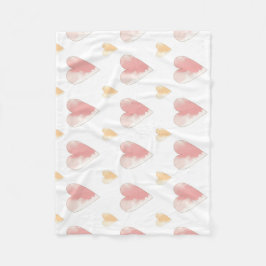 Manta Polar Pink Hearts Soft Fleece Baby Blanket
